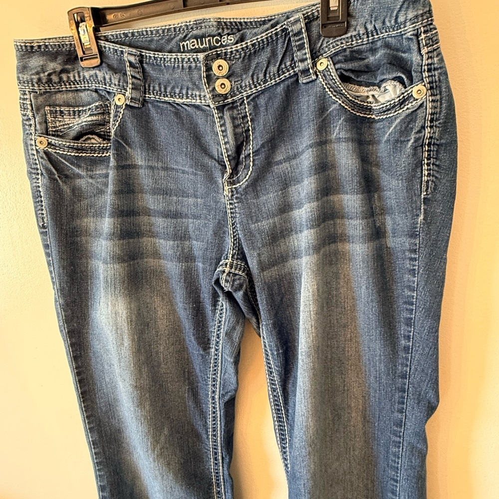 Maurices Heavy Stitch Bootcut Jeans with embroidered pockets - Picture 5 of 6